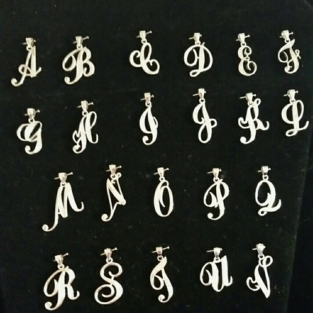 NEW 925 Sterling Silver Initial Pendant w/ CZ